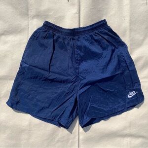 Vintage 90s Y2K Nike Men's Navy Athletic Swim Shorts Medium Unisex Style